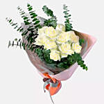 Bouquet Of 10 White Roses Bunch