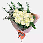 Bouquet Of 15 White Roses Bunch