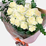 Bouquet Of 15 White Roses Bunch