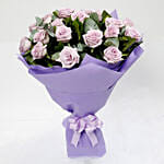 Bunch Of 20 Purple Roses With Chocolate Cake