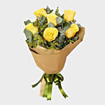 Fresh Flowers & Fruits Basket With Yellow Roses