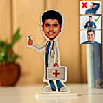 Male Doctor Personalised Caricature & Bouquet