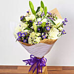 Mesmerizing Flowers Bunch& Fruit Cake