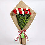 Red & White Roses Bunch