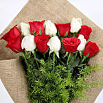 Red & White Roses Bunch