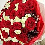 Bunch of Red N White Roses