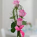 Pink Roses Arrangement and Rasgulla Combo