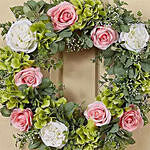 Beautiful Wreath of Roses and Hydrangea