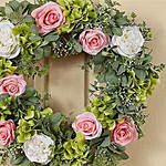 Beautiful Wreath of Roses and Hydrangea