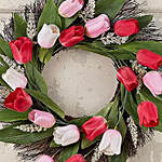 Beautiful Wreath Of Tulips and Veronica