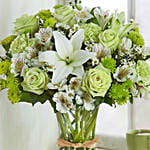 Bunch Of Green and White Flowers