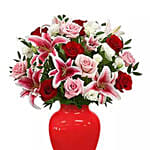 Red Rose and Lily Bouquet