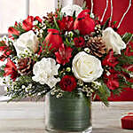 Red & White Flower Vase