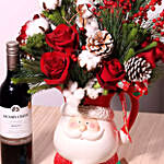 Santas Jar Or Flowers And Wine