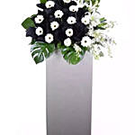 White Gerberas N Matthiola Flower Stand