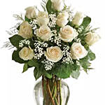 12 White Roses Arrangement