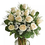 12 White Roses Arrangement