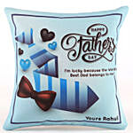 Personalised Blue Cushion For Dad