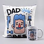 Best Dad Funky Printed Mug & Cushion