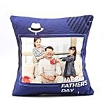 Personalised Blue Cushion For Father's Day
