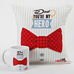 You're My Hero Personalised Cushion & Mug For Dad