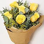 6 Yellow Roses Bouquet