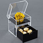 Olive Green Forever Rose Chocolates Combo