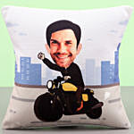 Personalised Motorcycle Caricature Cushion