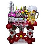 Champagne N Beer Balloon Congratulatory Stand
