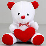 Red and White Roses Bouquet with Teddy Bear