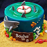 Beach Design Red Velvet Cake