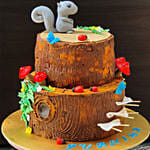 Squirrel Cartoon Chocolate Cake