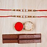 Combo Of Two Pearl Rakhis And Kitkat Chocolates