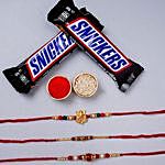 Ganesha And Pearl Rakhis With Snickers