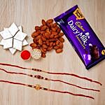 Lovely Pearl Rakhi With Sweet And Healthy Combo