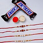 Set of Four Pearl Rakhis And Snickers