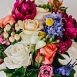 Lumba Rakhi Set & Vibrant Flower Bunch