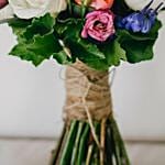 Lumba Rakhi Set & Vibrant Flower Bunch