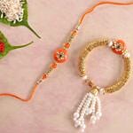 Lumba Rakhi Set & Vibrant Flower Bunch
