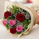 Rudraksha Rakhi & Roses Bouquet