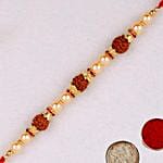 Rudraksha Rakhi & Roses Bouquet