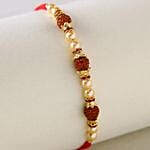Rudraksha Rakhi & Roses Bouquet