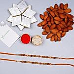 Beautiful Rakhi Set With Sweet And Healthy Combo