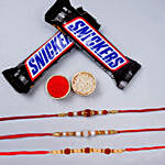 Set of Three Pearl Rakhis And Snickers