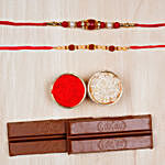 Two Pearl Rakhis And Kitkat Combo
