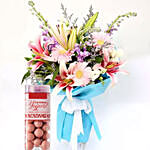 Fragrant Flowers Bouquet & Chocolates