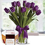 Purple Tulips & Marshmallow Chocolates
