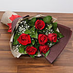 Romantic Red Roses Bouquet & Dark Chocolate
