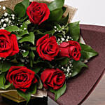 Romantic Red Roses Bouquet & Dark Chocolate