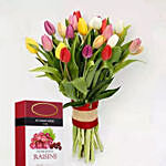 Vibrant Tulips Bunch & Dark Chocolate